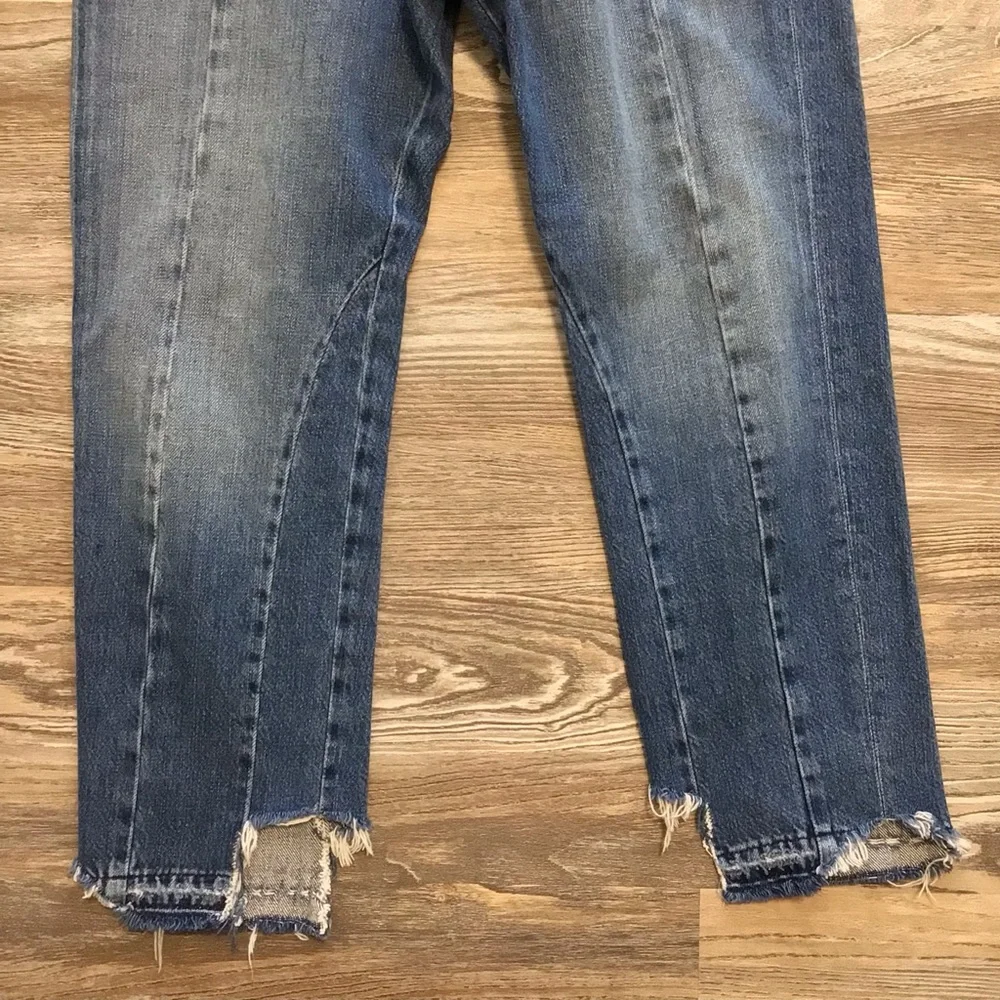 Frame Denim Le Original Button Fly Wetherly Mix High Waist Raw Edge Step Hem 28